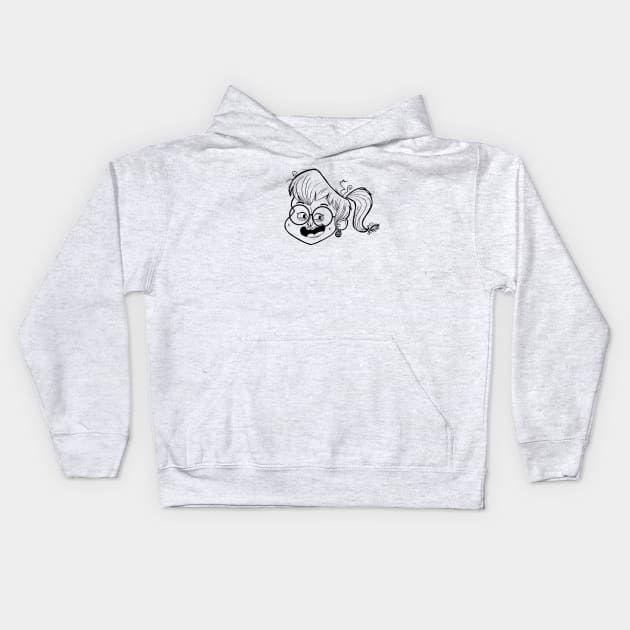 Riley Head Outline Kids Hoodie by mukpuddy